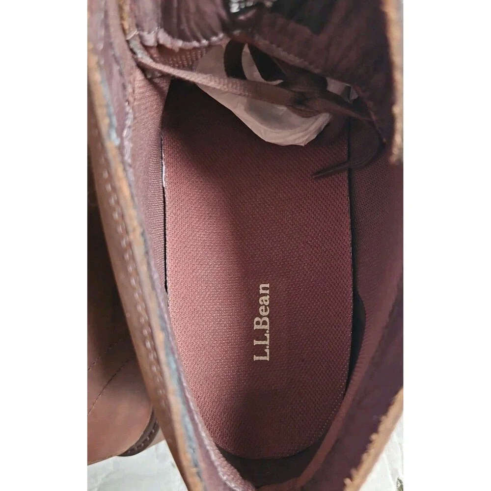 LL Bean Stonington Chukka Boots Brown Oiled Leather 511441 Sz 14 NEW